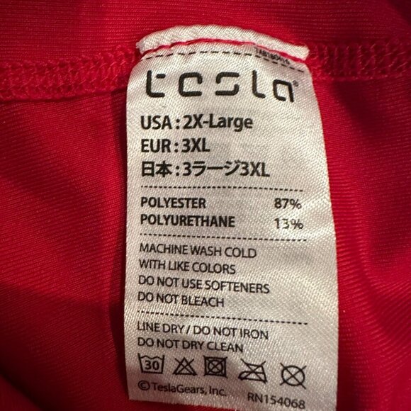 TESLA WOMENS RED ATHLETIC BIKE SHORTS 2XL NEW - Picture 9 of 10